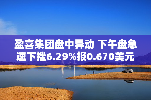 盈喜集团盘中异动 下午盘急速下挫6.29%报0.670美元