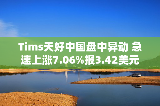 Tims天好中国盘中异动 急速上涨7.06%报3.42美元