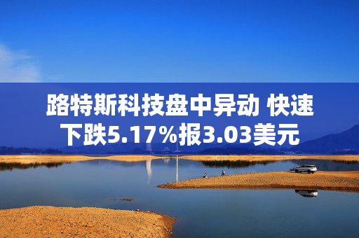 路特斯科技盘中异动 快速下跌5.17%报3.03美元