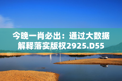 今晚一肖必出：通过大数据解释落实版权2925.D55